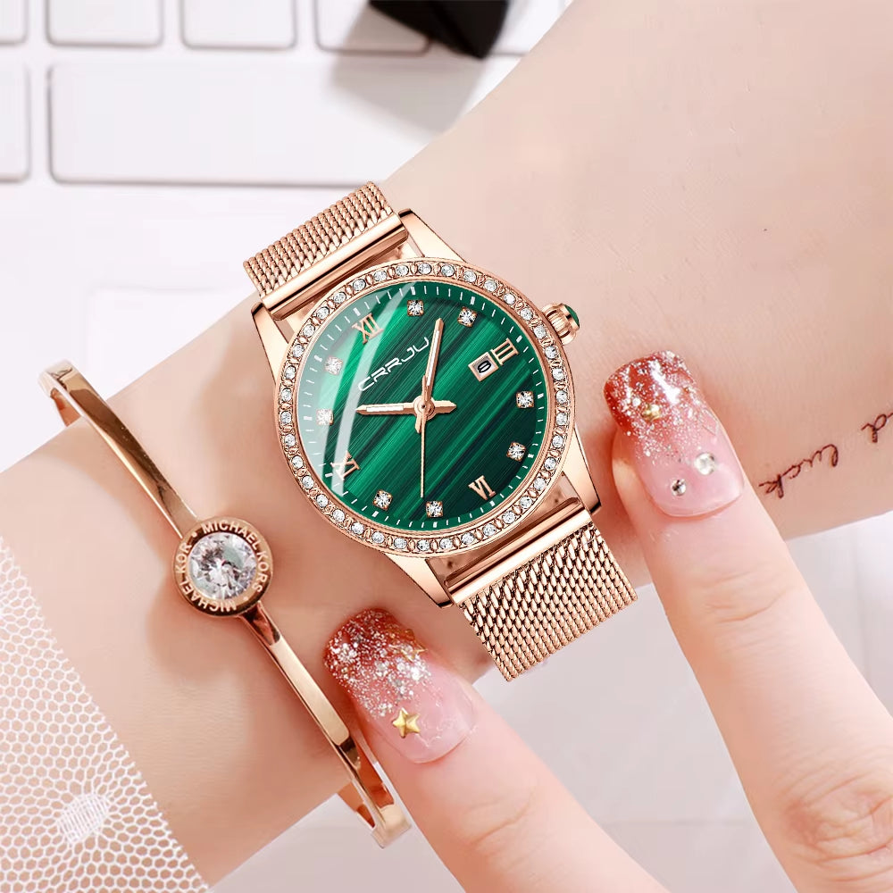 Women Watch  Fashion Luxury Diamond Watches Ladies Dress Simple Mesh Bracelet Waterproof Quartz Watches Zegarek Damski