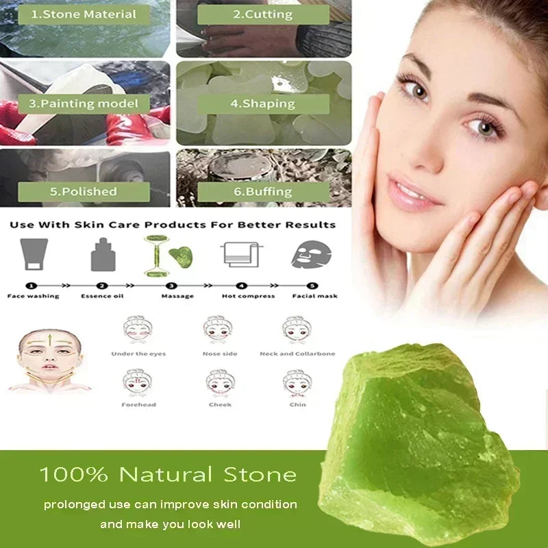 Natural Jade Face Massager Gua Sha Stone Face Guasha Masaje Facial Board Acupoint Eye Care SPA Massager Tool Massage Visage