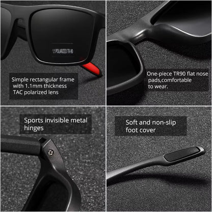 Rectangular Ultra Light TR90 Sunglasses Men Polarized TAC 1.1Mm Thickness Lens Driving Sun Glasses Women Sports Cat.3