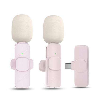 K60 New Wireless Lavalier Microphone Portable Audio Video Recording Mini Mic for Iphone Android Live Broadcast Gaming Phone Mic