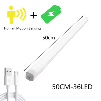 LED Cabinet Light 15/21/30CM Kitchen Wireless Dimming USB Rechargeable Motion/Hand-Sweep Sensor Bedroom Wardrobe Night Lamp