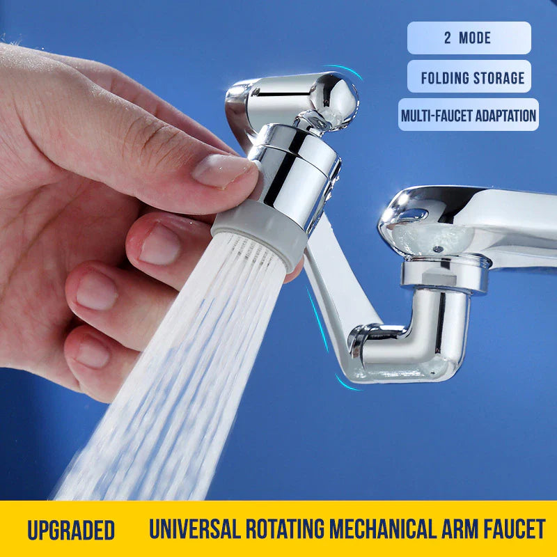 Stainless Steel Universal 1080 °Swivel Robotic Arm Swivel Extension Faucet Aerator Kitchen Sink Faucet Extender 2Water Flow Mode