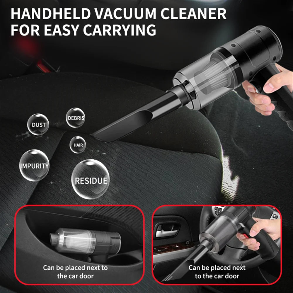 15000PA Compressed Air Dust Collector Handheld Vacuum Cordless High Power, Car Vacuum Cleaner Hairdryer Mini Portable