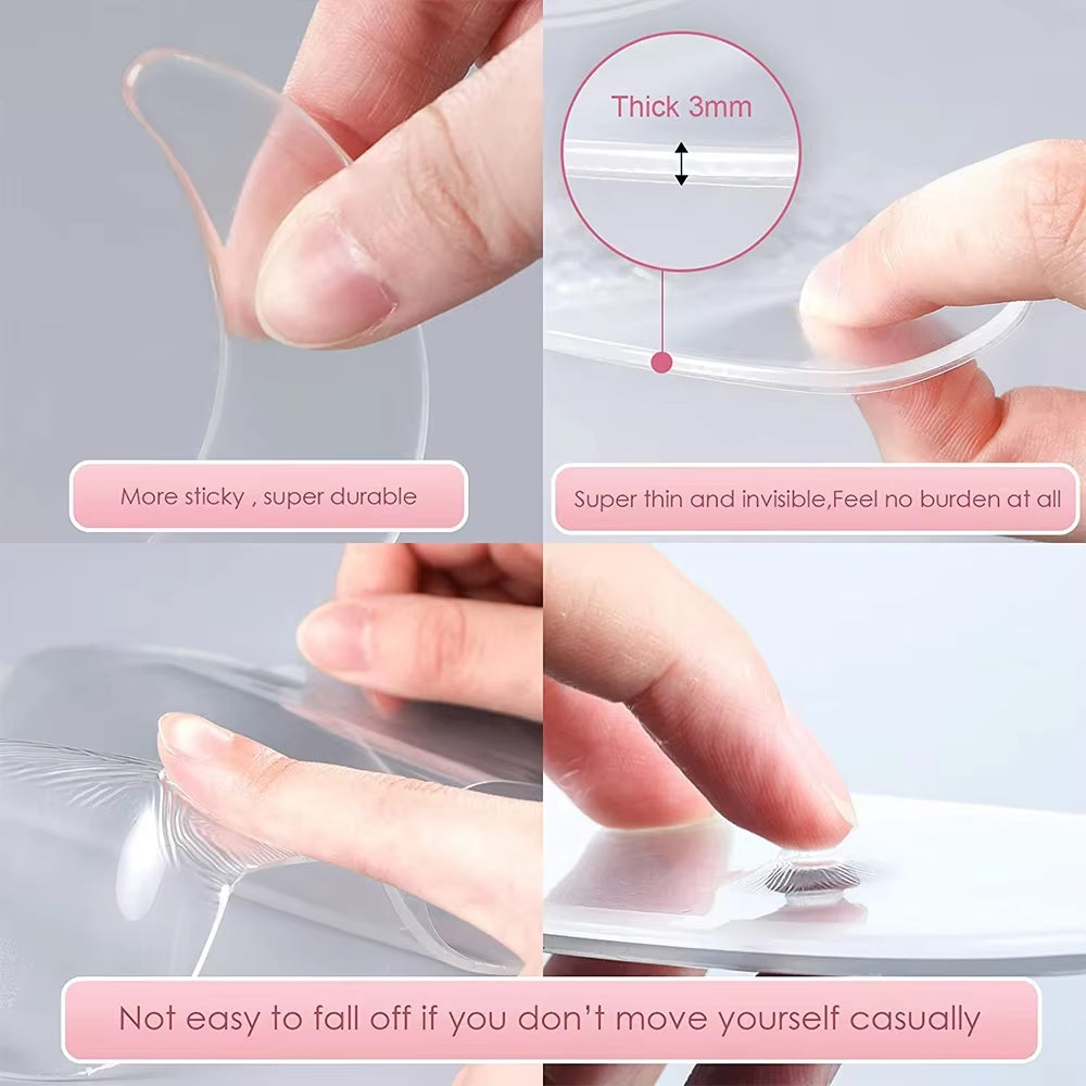 Reusable Silicone Chest Pads Patch Silicone Wrinkle Neck Chest Pad Full Face Pad Set Cleavage Pad Eye Pad for Women Girls