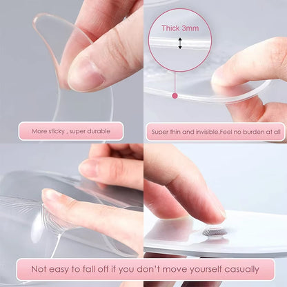 Reusable Silicone Chest Pads Patch Silicone Wrinkle Neck Chest Pad Full Face Pad Set Cleavage Pad Eye Pad for Women Girls