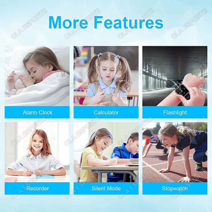 Kids Smart Watch Video Calling Voice Chat GPS SOS Location Calling Back Monitor Waterproof 8 Puzzle Games Silent Mode Smartwatch