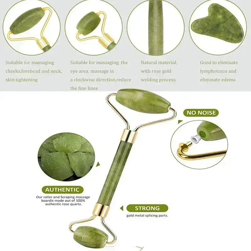 Natural Jade Face Massager Gua Sha Stone Face Guasha Masaje Facial Board Acupoint Eye Care SPA Massager Tool Massage Visage