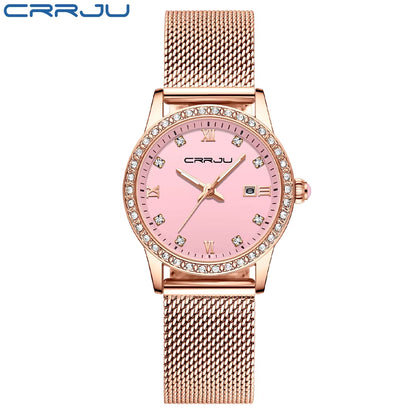 Women Watch  Fashion Luxury Diamond Watches Ladies Dress Simple Mesh Bracelet Waterproof Quartz Watches Zegarek Damski