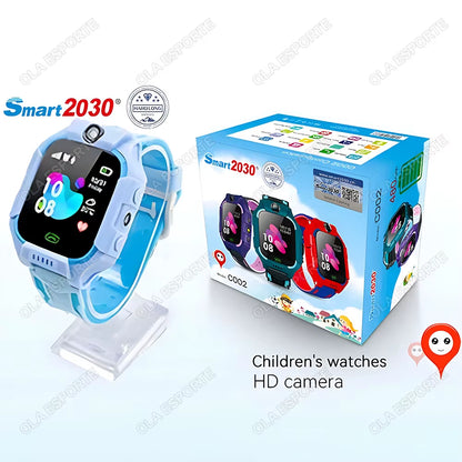 Kids Smart Watch Video Calling Voice Chat GPS SOS Location Calling Back Monitor Waterproof 8 Puzzle Games Silent Mode Smartwatch