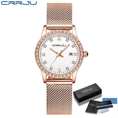 Women Watch  Fashion Luxury Diamond Watches Ladies Dress Simple Mesh Bracelet Waterproof Quartz Watches Zegarek Damski
