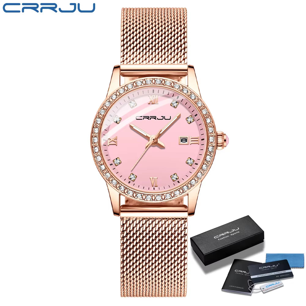 Women Watch  Fashion Luxury Diamond Watches Ladies Dress Simple Mesh Bracelet Waterproof Quartz Watches Zegarek Damski
