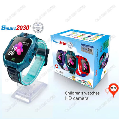 Kids Smart Watch Video Calling Voice Chat GPS SOS Location Calling Back Monitor Waterproof 8 Puzzle Games Silent Mode Smartwatch