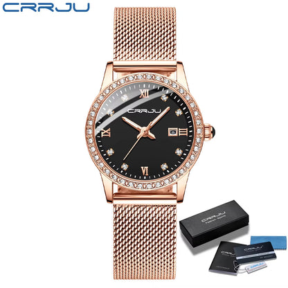 Women Watch  Fashion Luxury Diamond Watches Ladies Dress Simple Mesh Bracelet Waterproof Quartz Watches Zegarek Damski