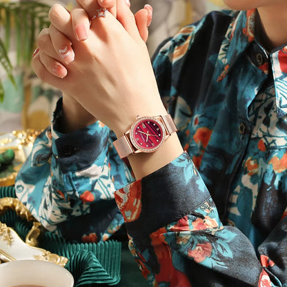 Women Watch  Fashion Luxury Diamond Watches Ladies Dress Simple Mesh Bracelet Waterproof Quartz Watches Zegarek Damski