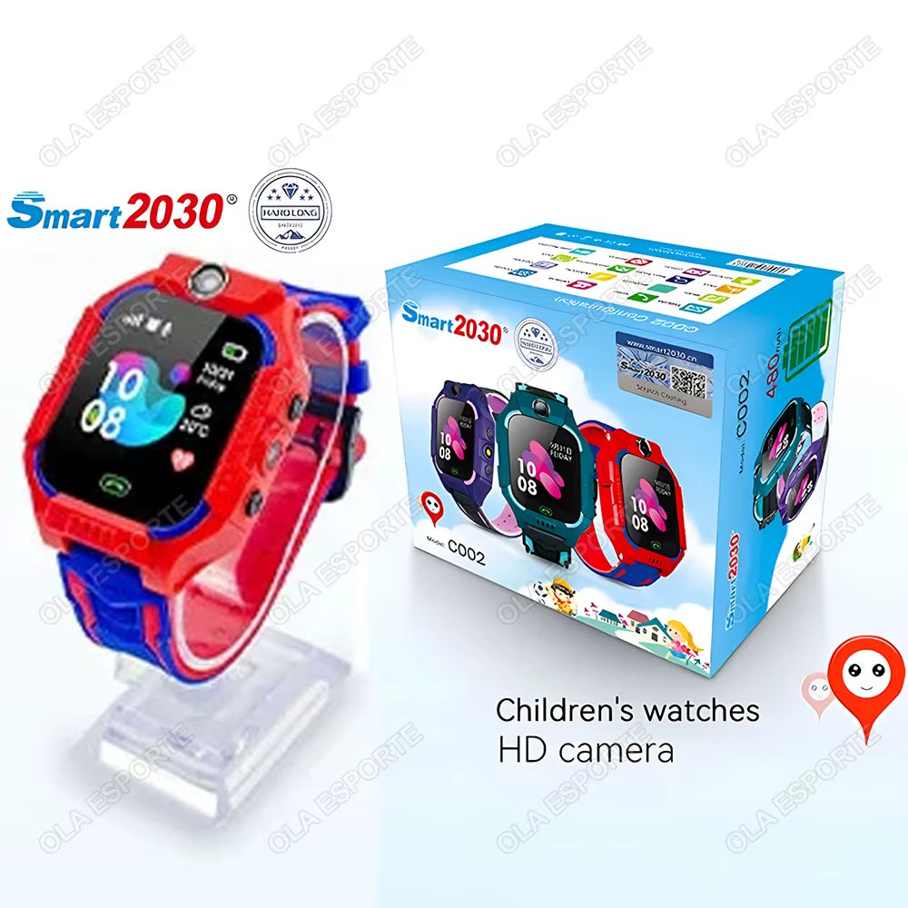 Kids Smart Watch Video Calling Voice Chat GPS SOS Location Calling Back Monitor Waterproof 8 Puzzle Games Silent Mode Smartwatch