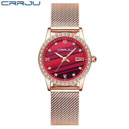 Women Watch  Fashion Luxury Diamond Watches Ladies Dress Simple Mesh Bracelet Waterproof Quartz Watches Zegarek Damski