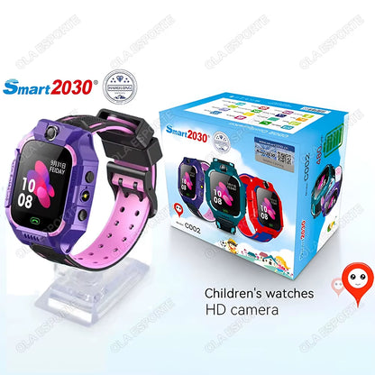 Kids Smart Watch Video Calling Voice Chat GPS SOS Location Calling Back Monitor Waterproof 8 Puzzle Games Silent Mode Smartwatch