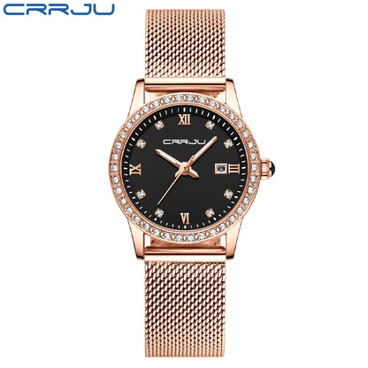 Women Watch  Fashion Luxury Diamond Watches Ladies Dress Simple Mesh Bracelet Waterproof Quartz Watches Zegarek Damski